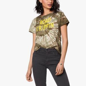 MOTHER GREEN ITTY BITTY GOODIE GOODIE TIE DYE TEE IN ROAD TRIP OLIVE NWOT SZ S